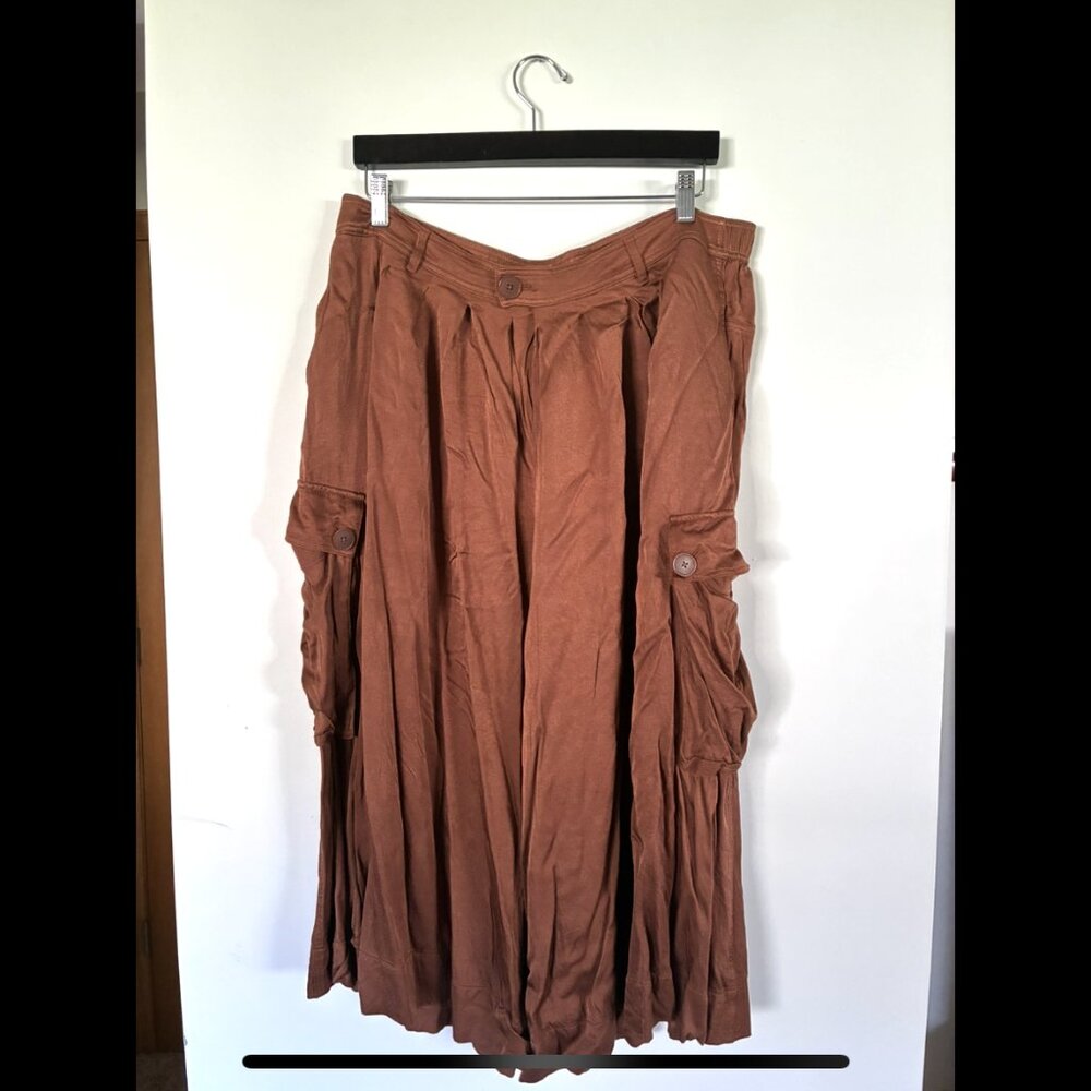 Anthropologie Cropped Wide Leg Elastic Waist Pants XXL, Boho